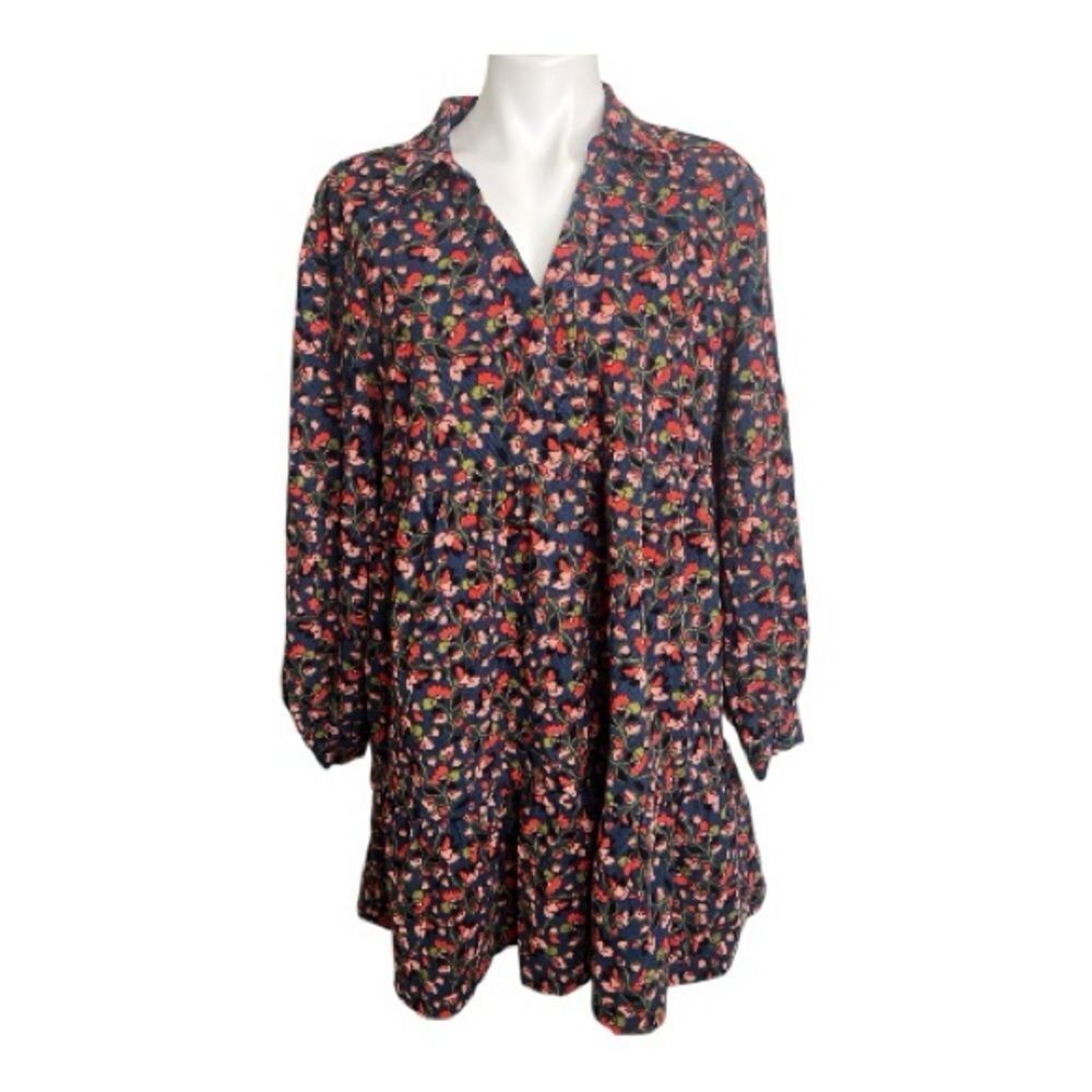 Umgee Large Corduroy Multicolor Floral Dress